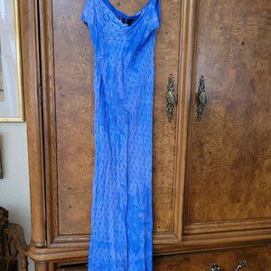 Jagoda Kursa dress, blue with subtle design, size M. 100% silk.